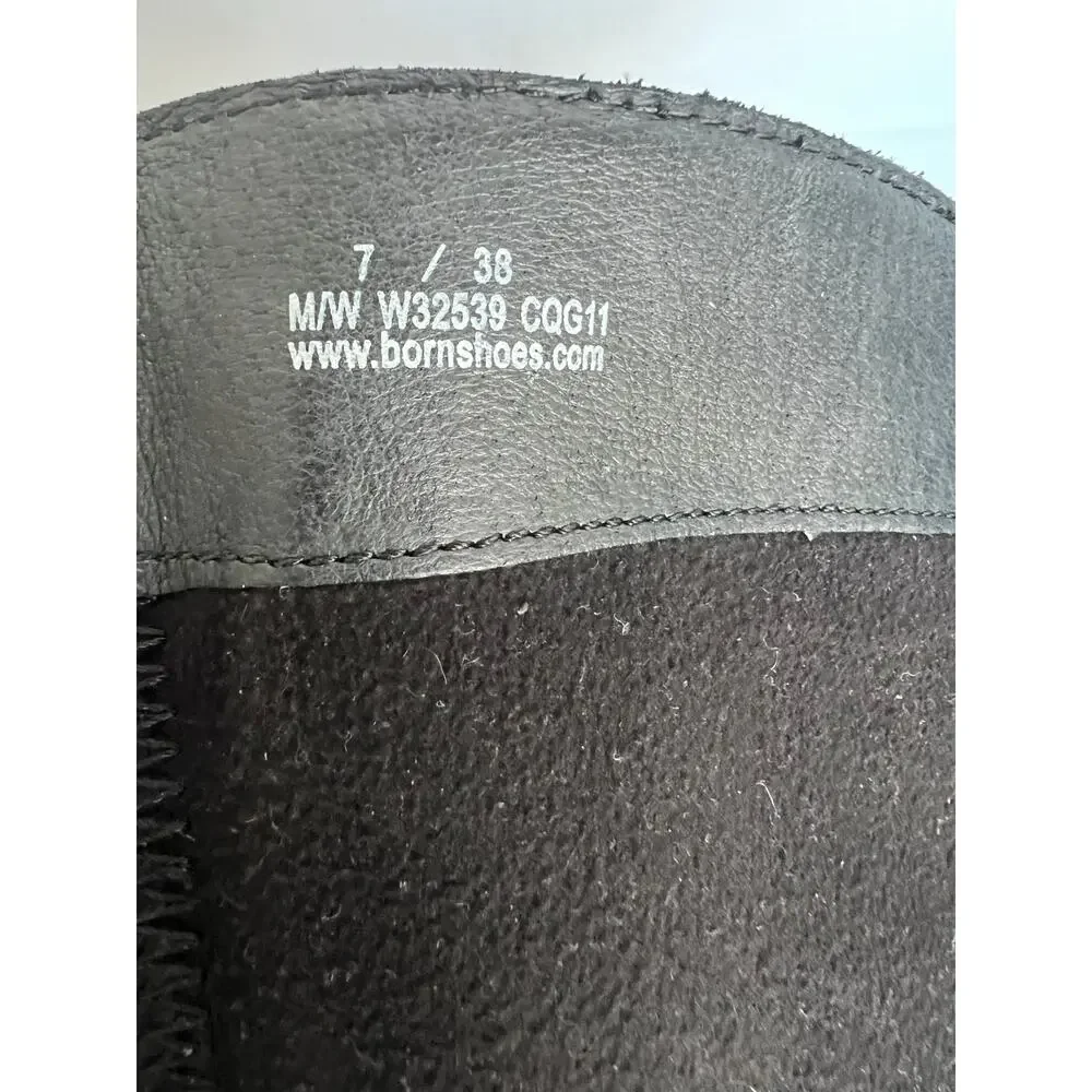 BORN Women’s BITSY Tall Knee High Black Leather Full‎ Back Zipper Boots Sz 7